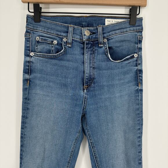 Rag & Bone High Rise Ankle Skinny Jean Levee Raw Hem Pockets Womens 26 - Picture 2 of 9